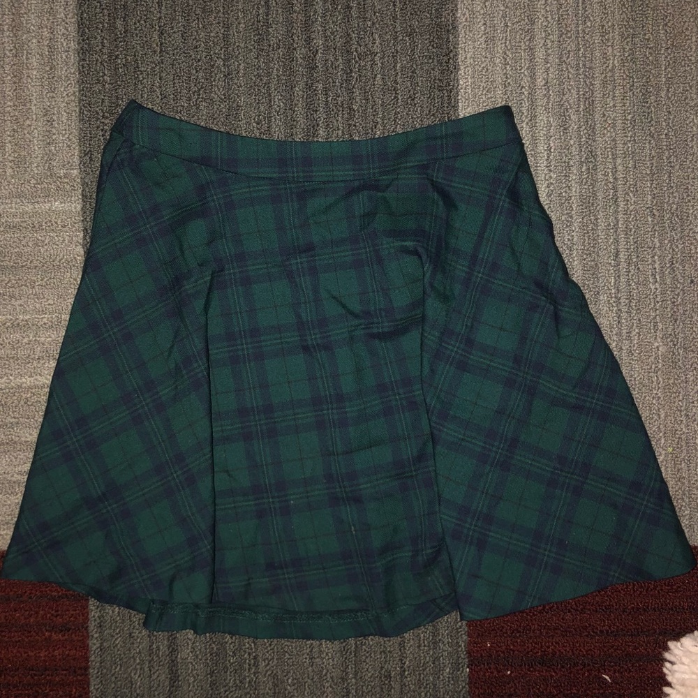 Plaid a line skirt